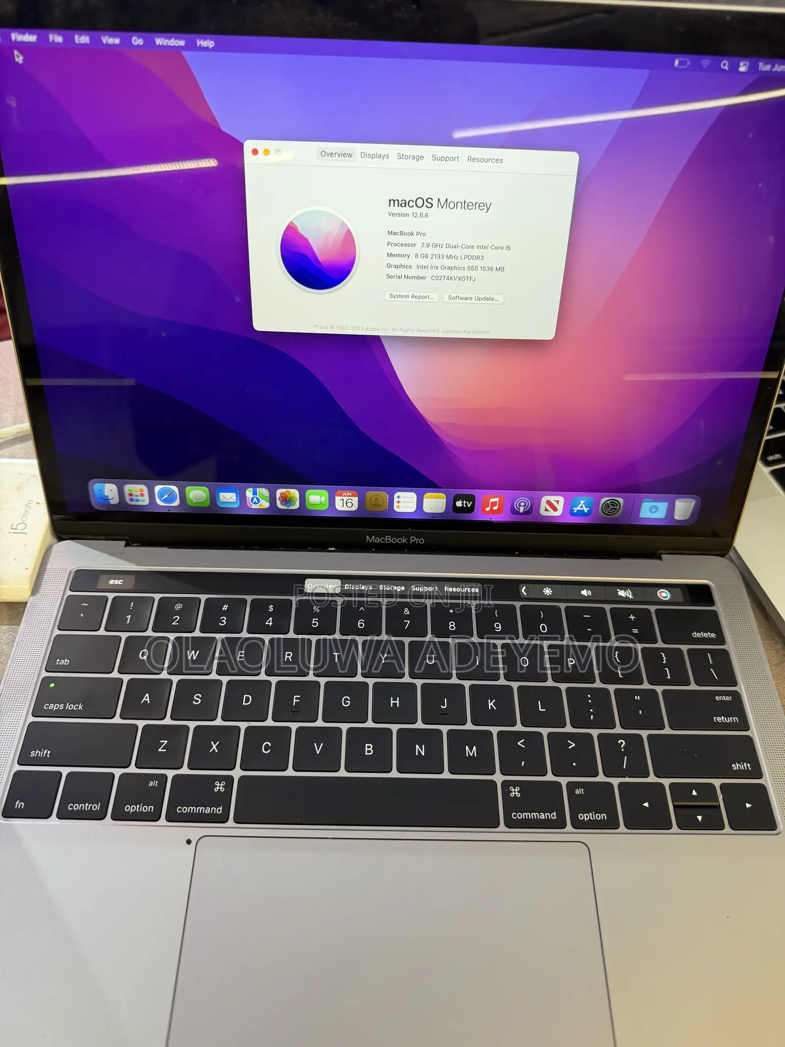 Laptop Apple MacBook 2016 8GB Intel Core i5 SSD 256GB