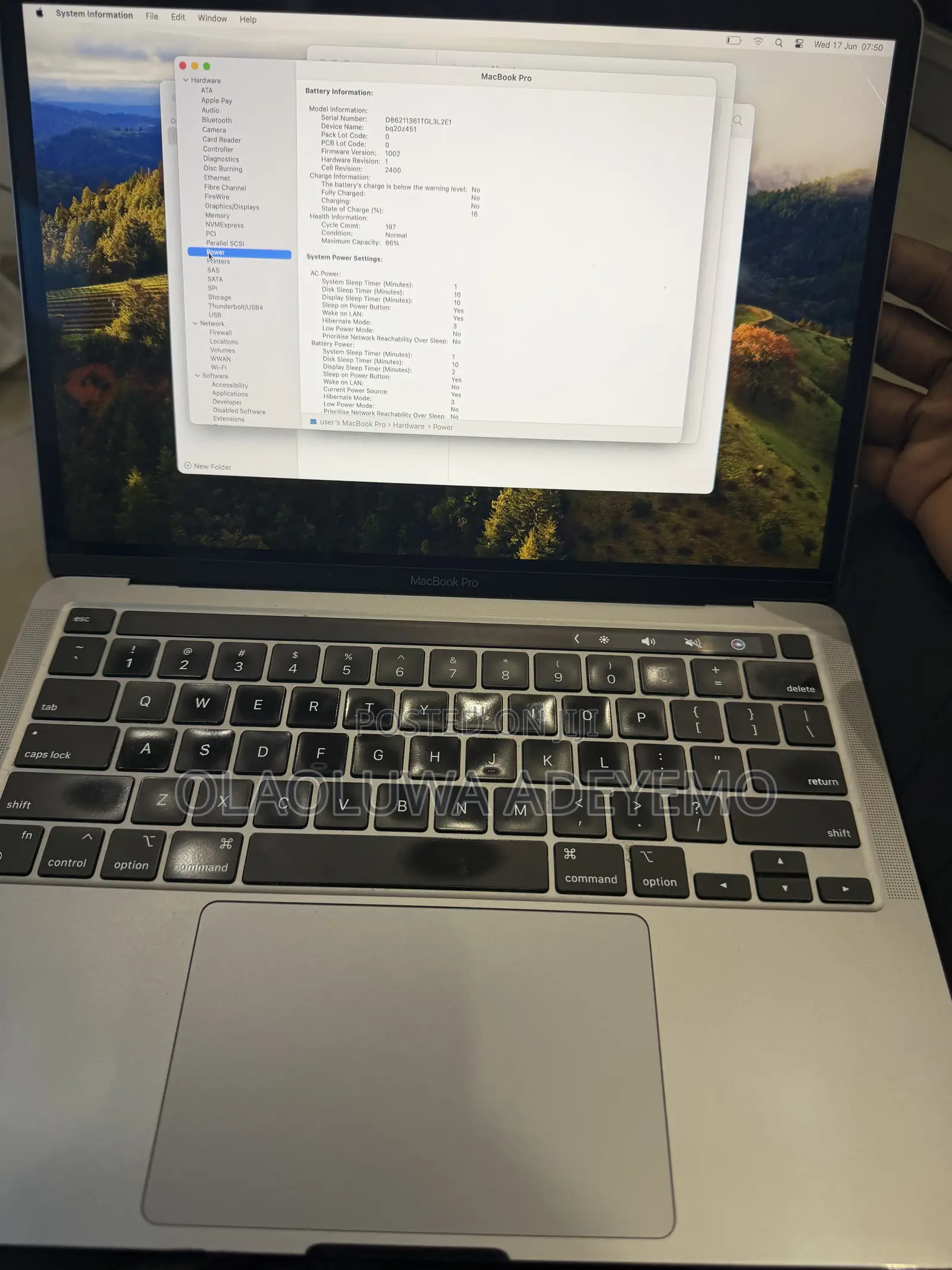 Laptop Apple MacBook Pro 2020 M1 16GB Apple M1 SSD 1T