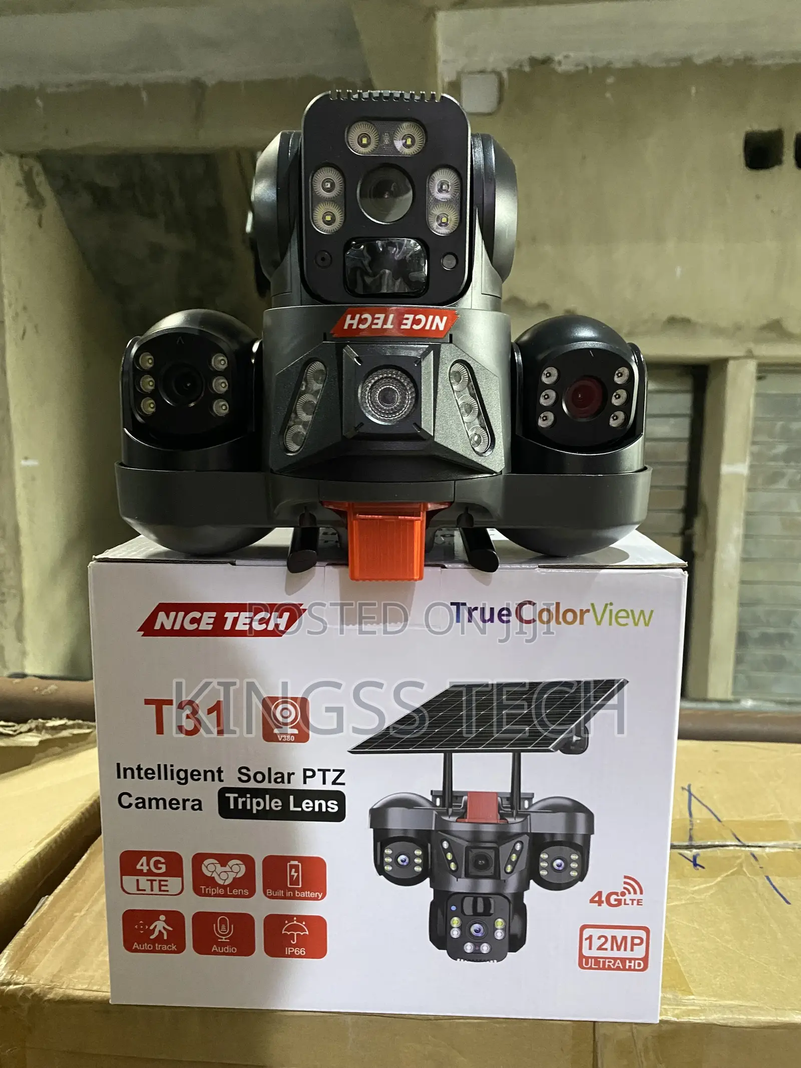 V380 T31 PTZ Triple Lens Solar Camera