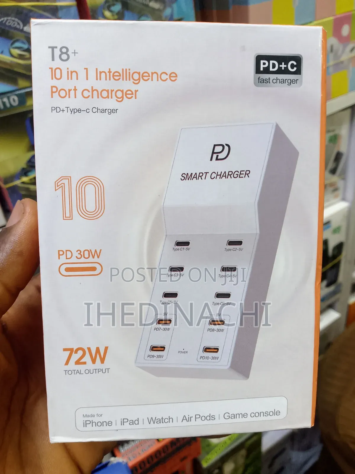 10 Port Smart Fast Charger 72w Pd30w USB Charging Station
