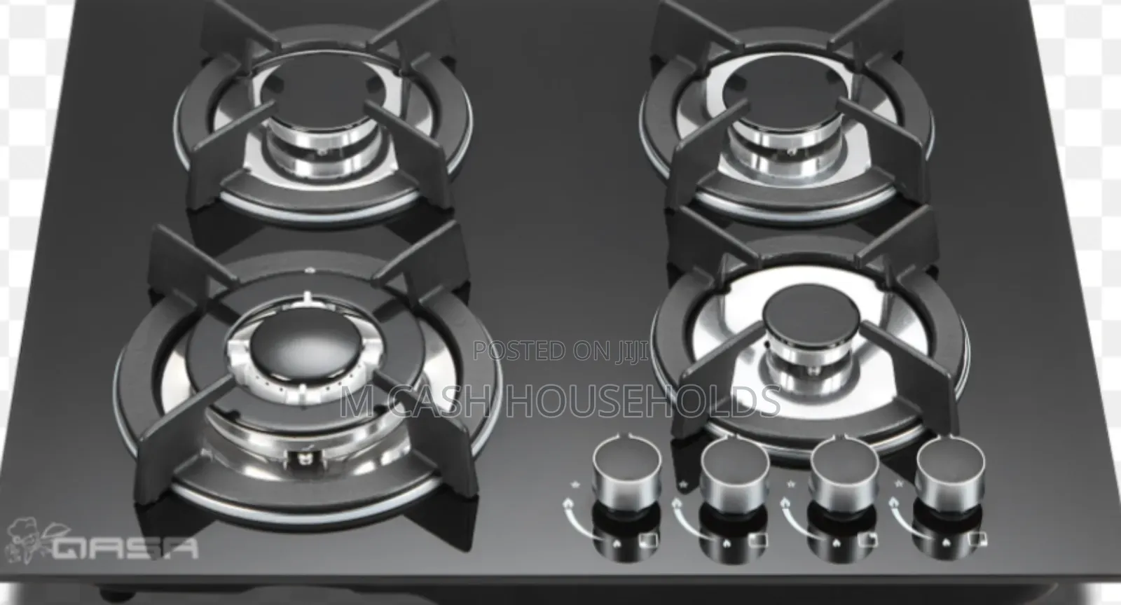 Qasa Tempered Glass 4 Burner Gas Cooker QGC-4bg