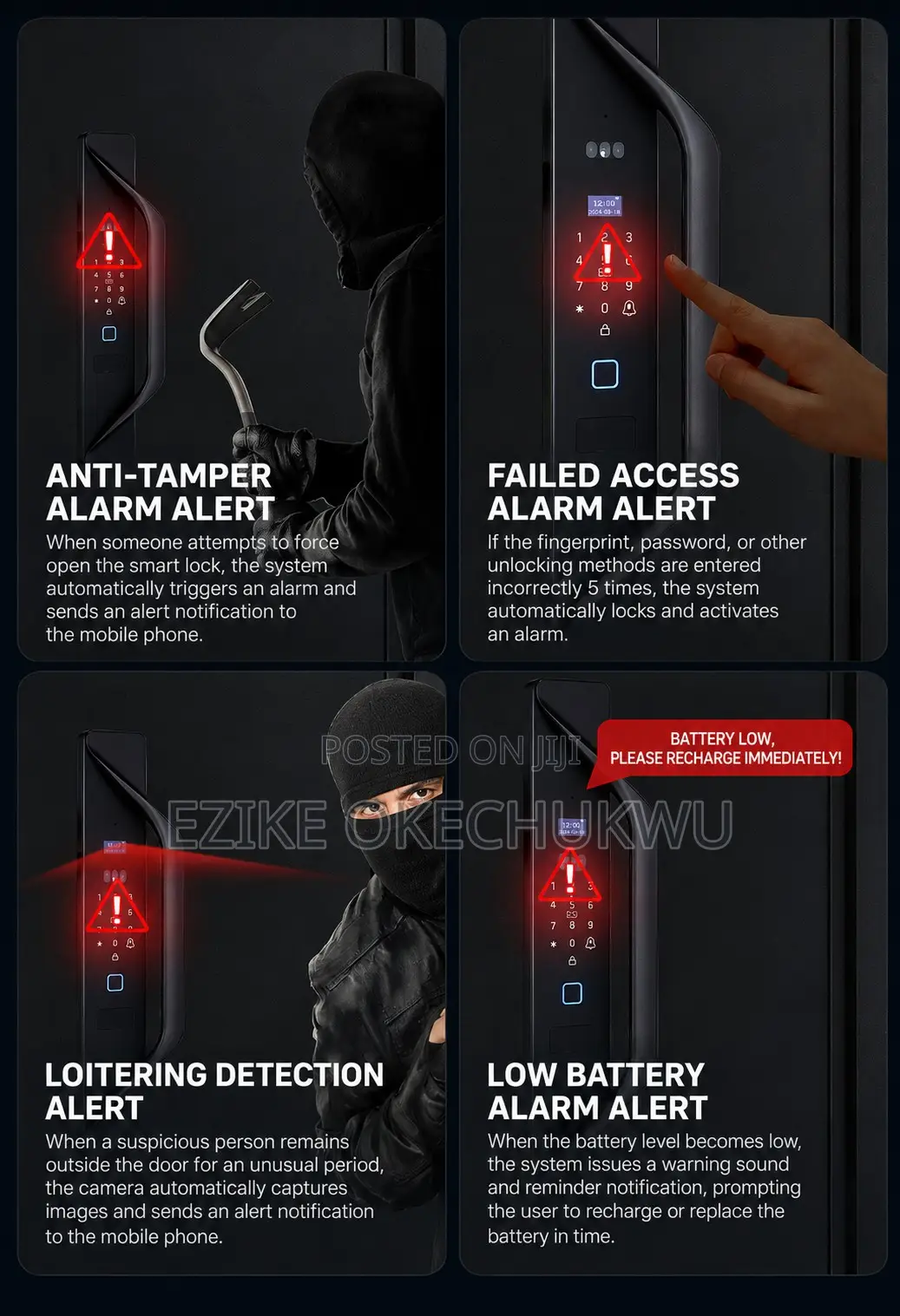 Tuya Smart Lock With 3d Facial Recognition, Waterproof Smart Lock