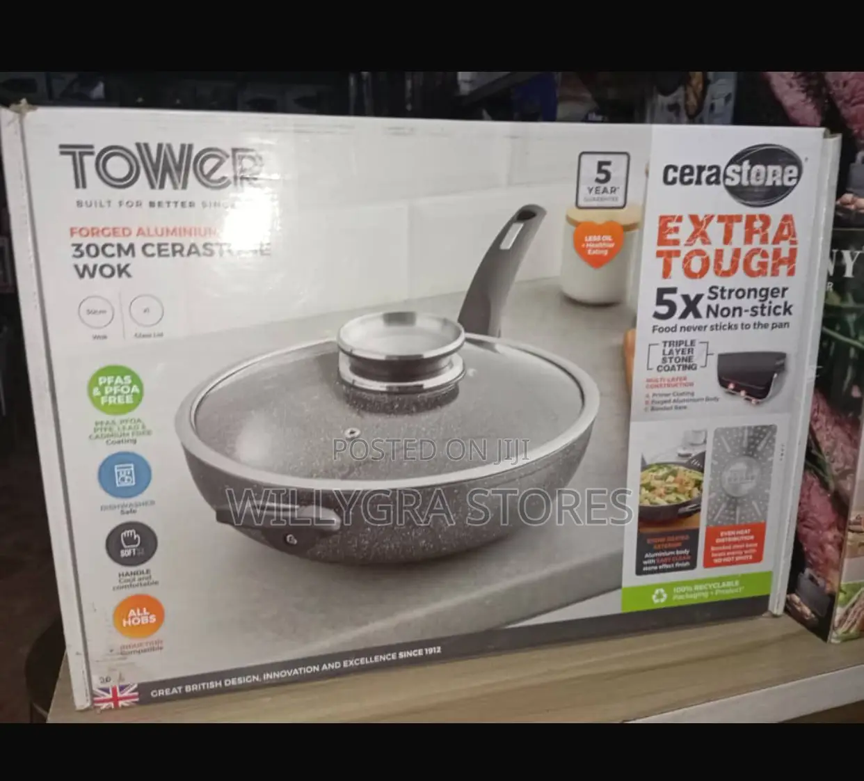 Tower Forged Aluminium 30cm Non-Stick Wok Stir-Fry Pan