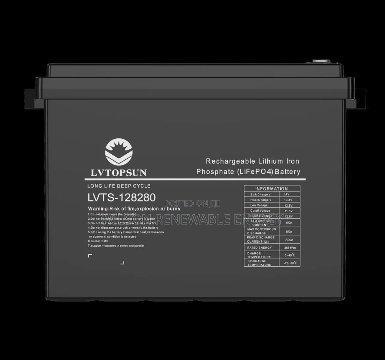 Lvtopsun 3.6kwh 12v Lithium Battery