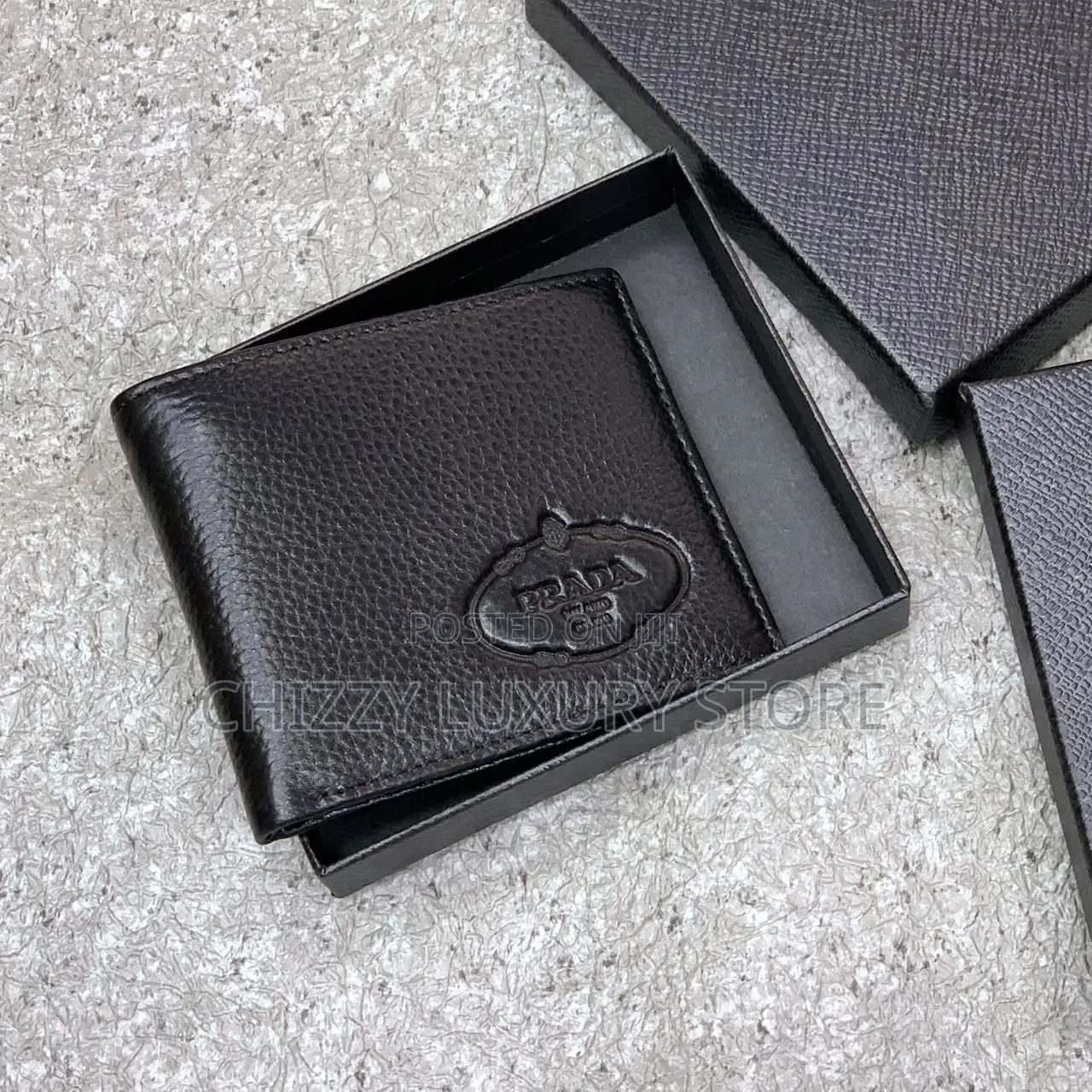 Prada Quality Luxury Men Genuine Leather Wallet