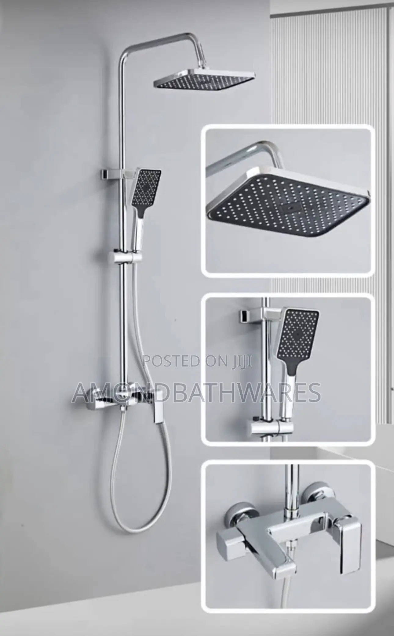 Chrome Surface Shower Amond 004