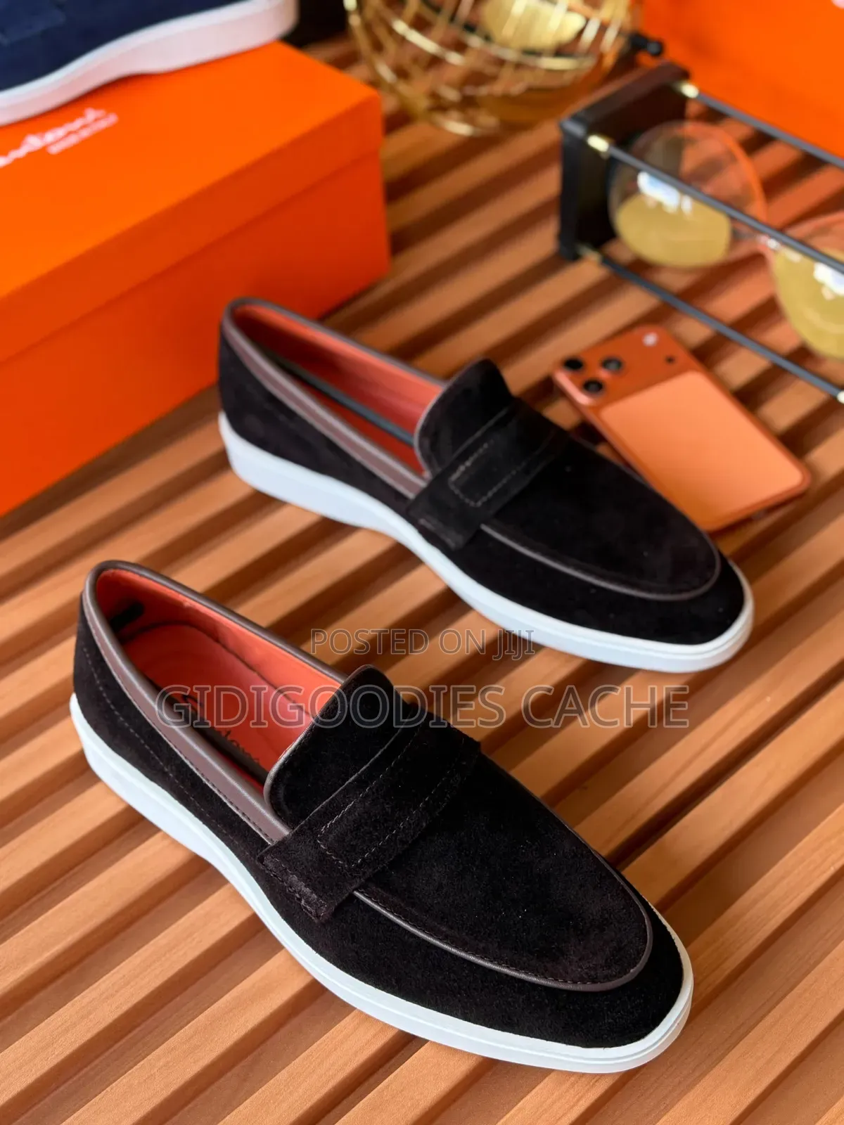 Santoni Men's Suede Casual Loafers Size 40-46