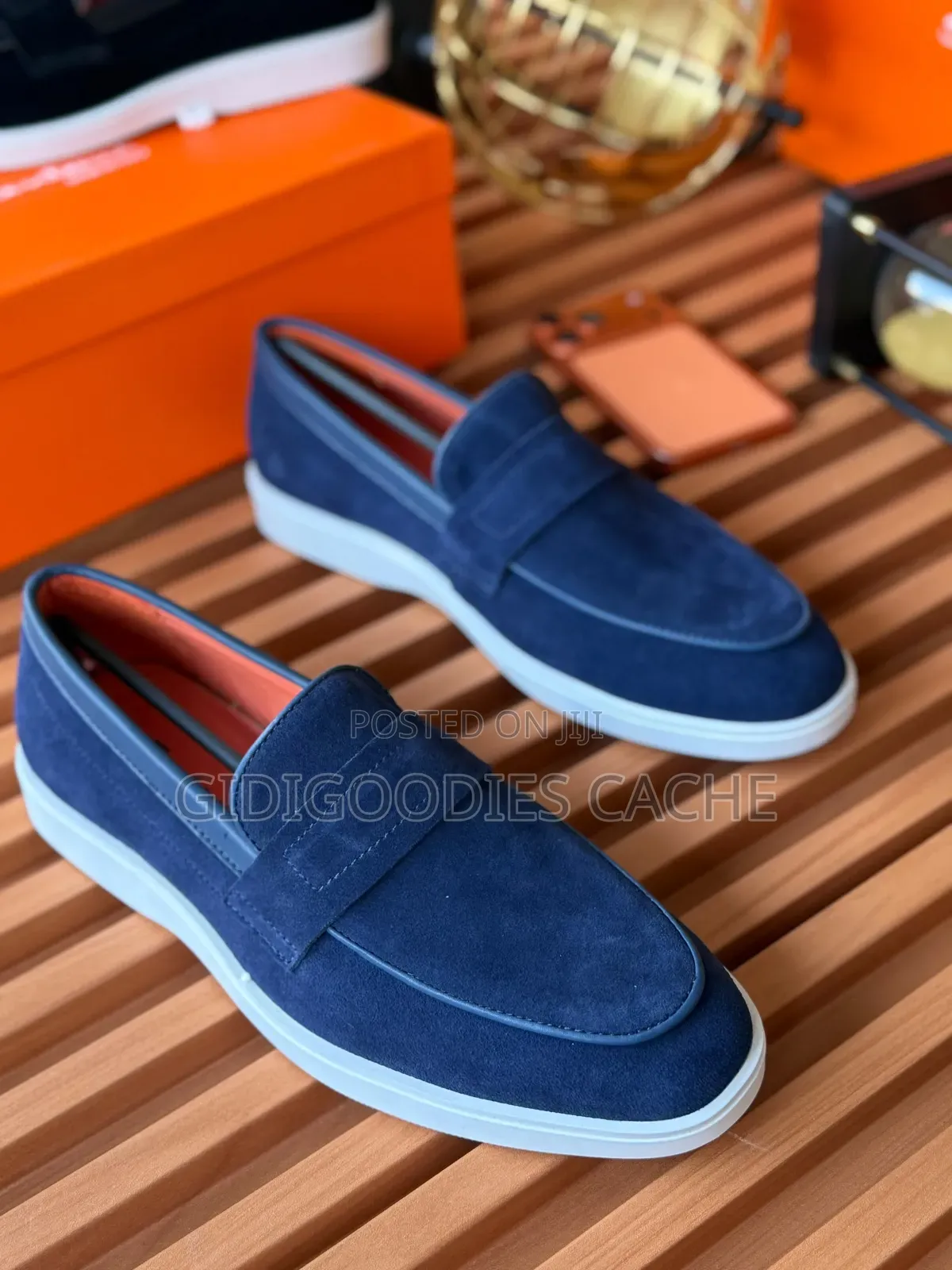 Santoni Men's Suede Casual Loafers Size 40-46