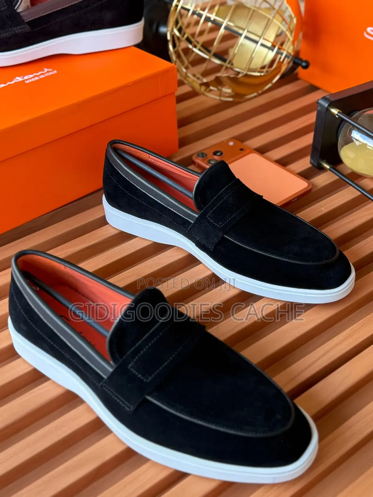 Santoni Men's Suede Casual Loafers Size 40-46