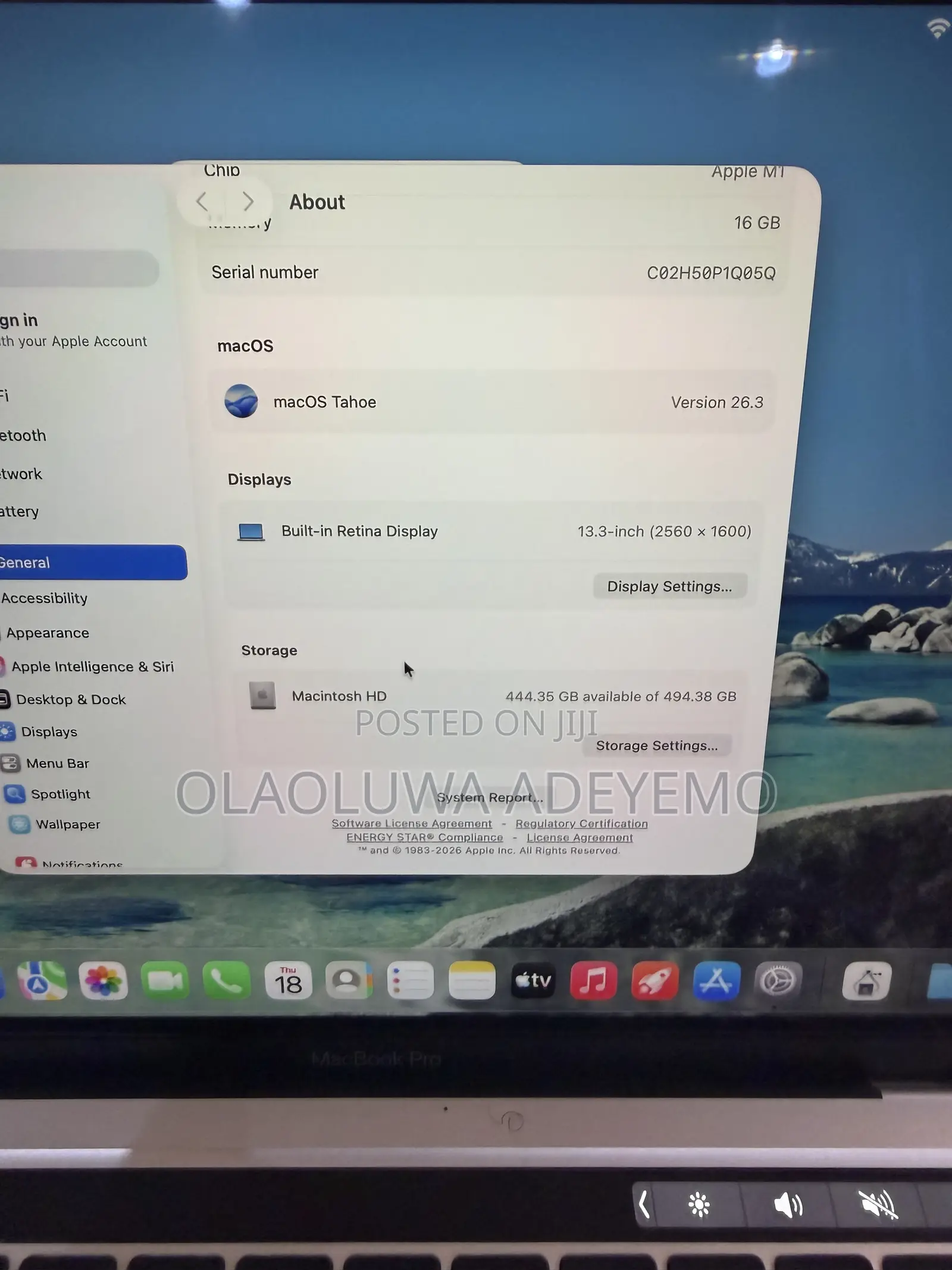 Laptop Apple MacBook Pro 2020 M1 16GB Apple M1 SSD 512GB