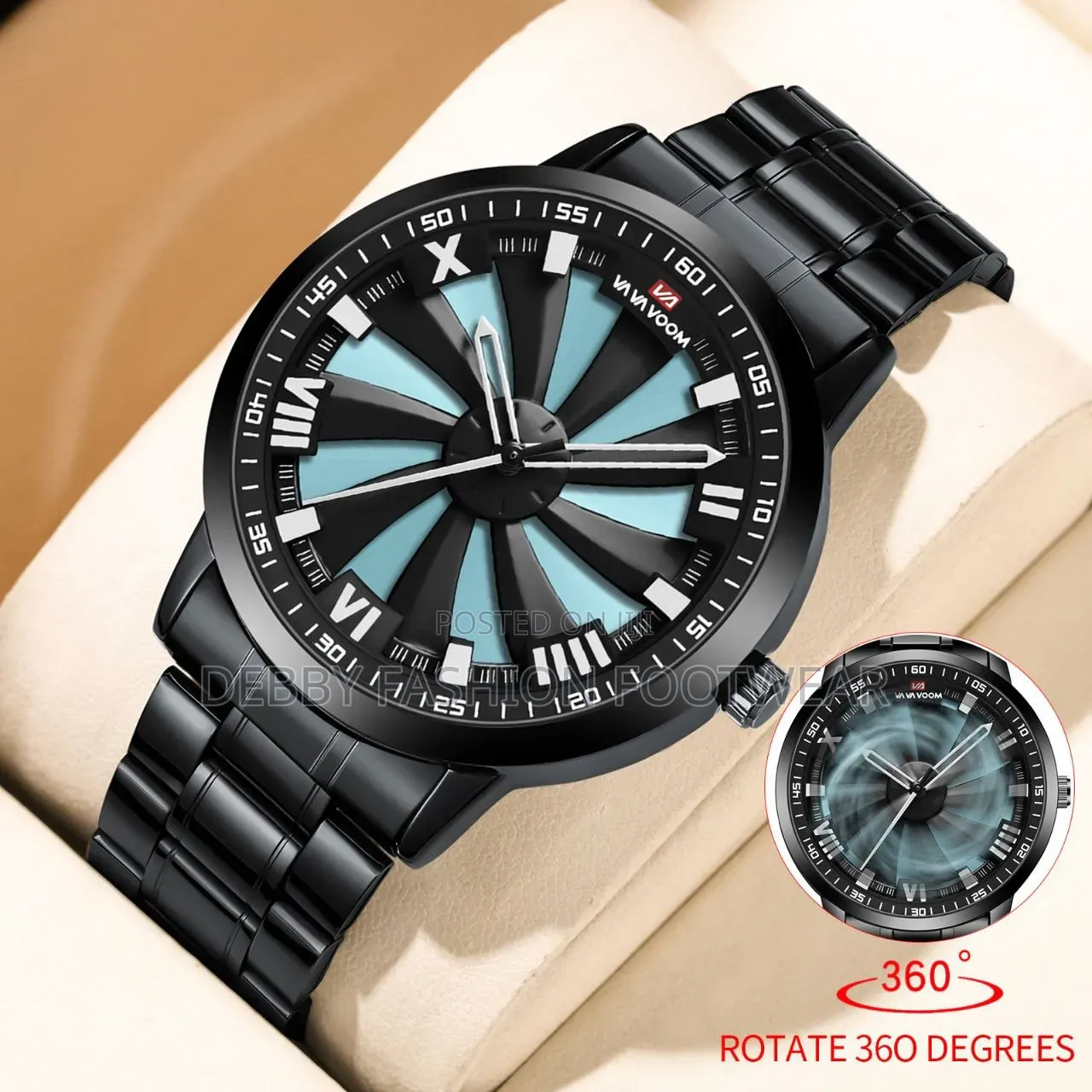 Va Va Voom Unisex Rotating Dial Chain Watch