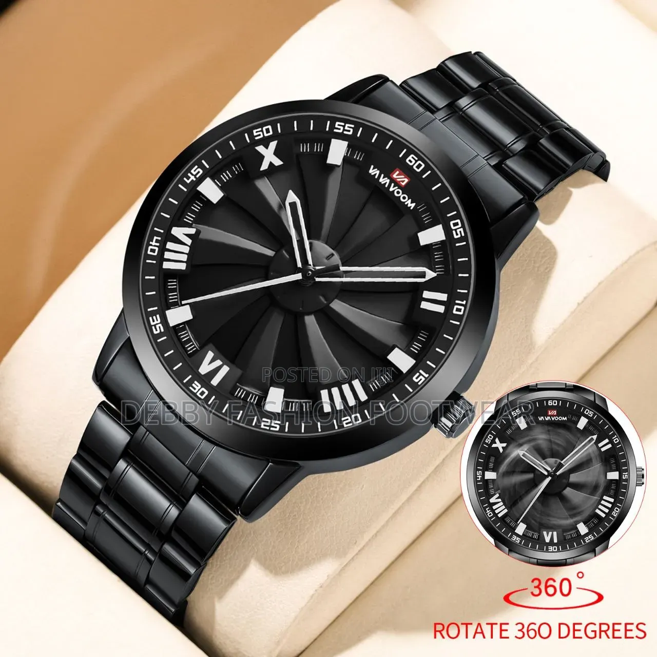 Va Va Voom Unisex Rotating Dial Chain Watch