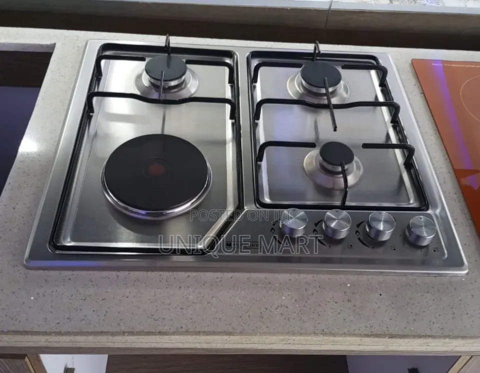 60cm Stainless Steel 3 Gas Burner and One Electric