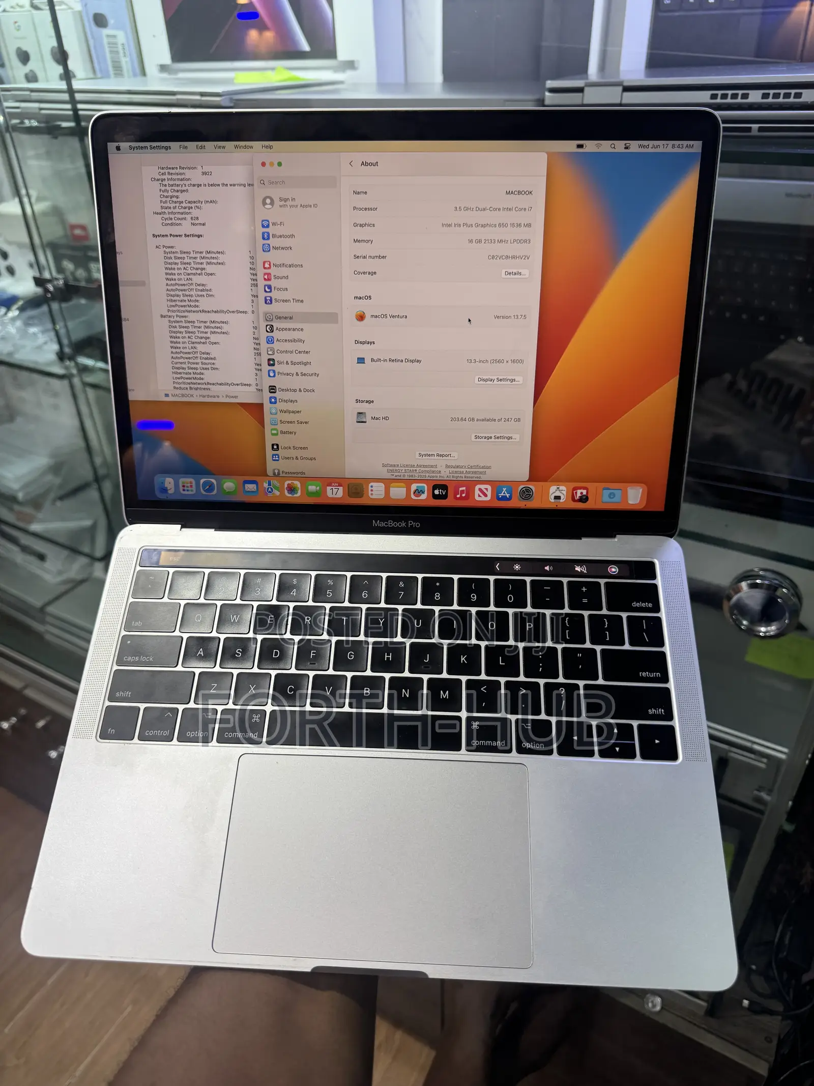 Laptop Apple MacBook Pro 2018 16GB Intel Core i7 SSD 256GB