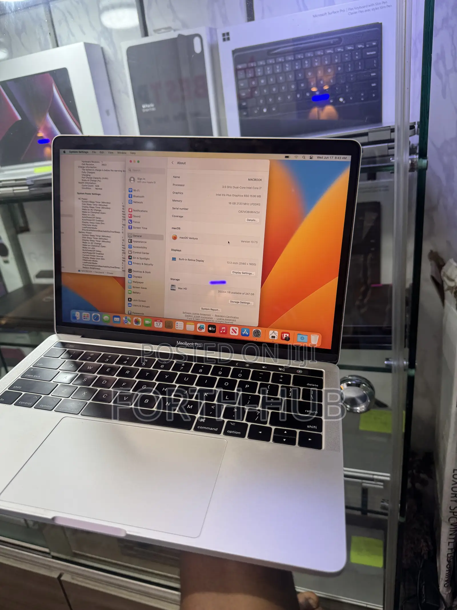 Laptop Apple MacBook Pro 2018 16GB Intel Core i7 SSD 256GB