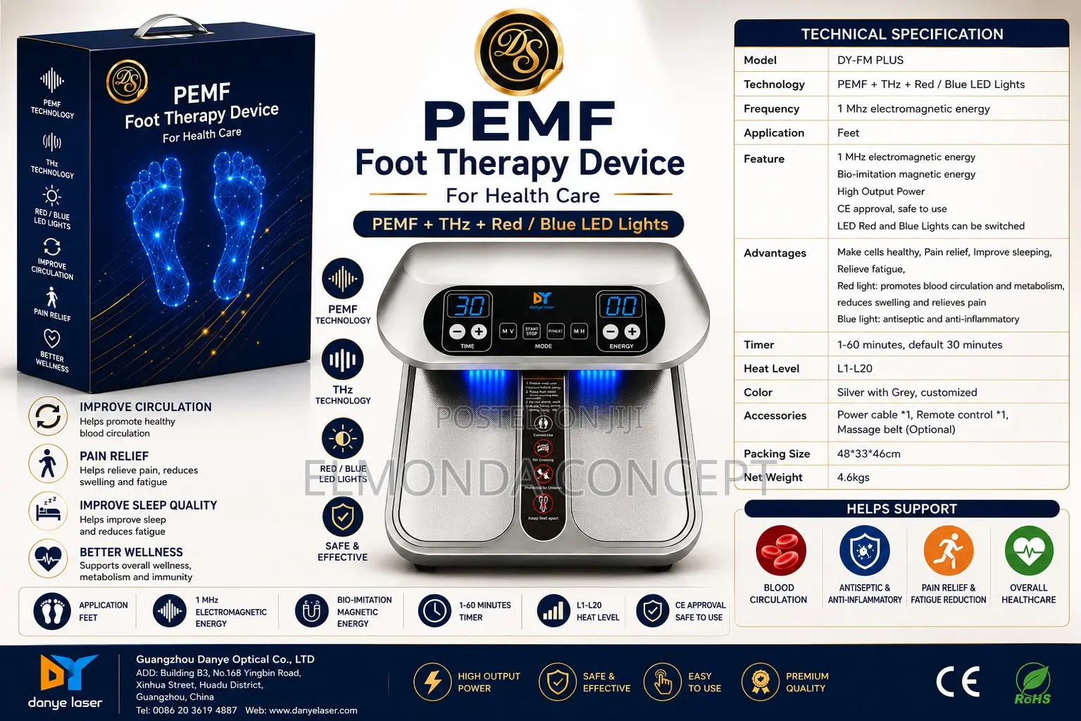Pemf Foot Therapy Device for Relaxation Wellness | Dy-Fm Plus