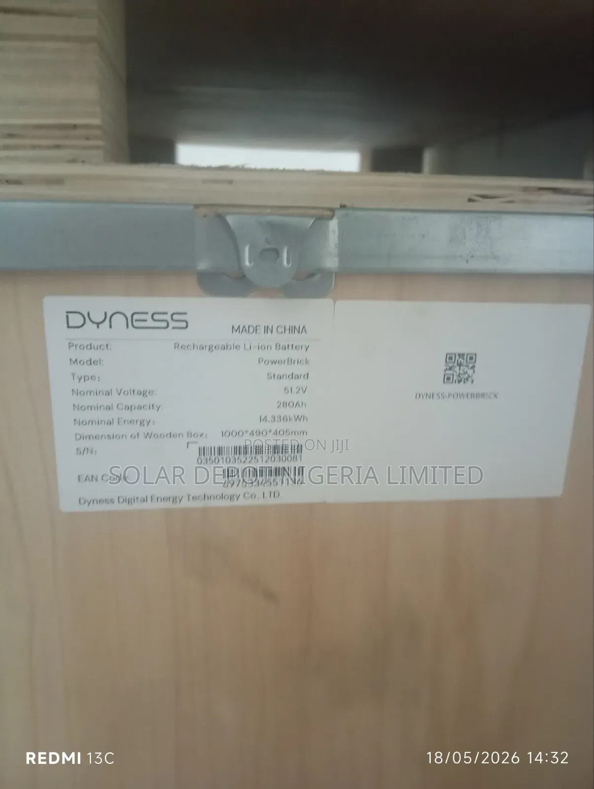 Dyness Powerbrick LFP Battery 280ah/14.4kwh Lithium Battery