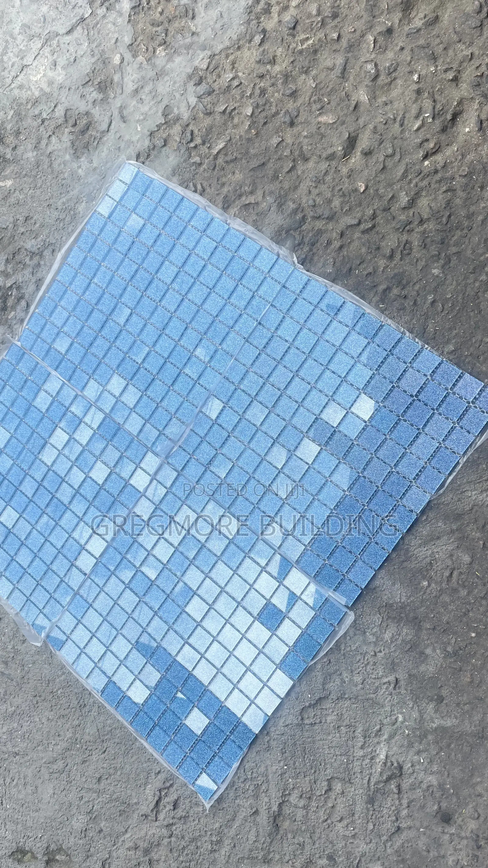 Shiny Blue Glass Mosaic