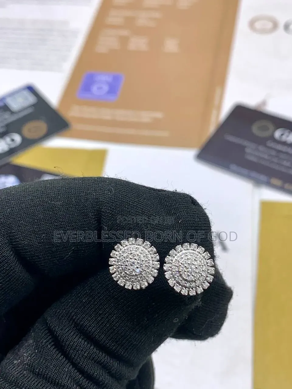 VVS Moissanite Earrings With Diamond Tester in Store