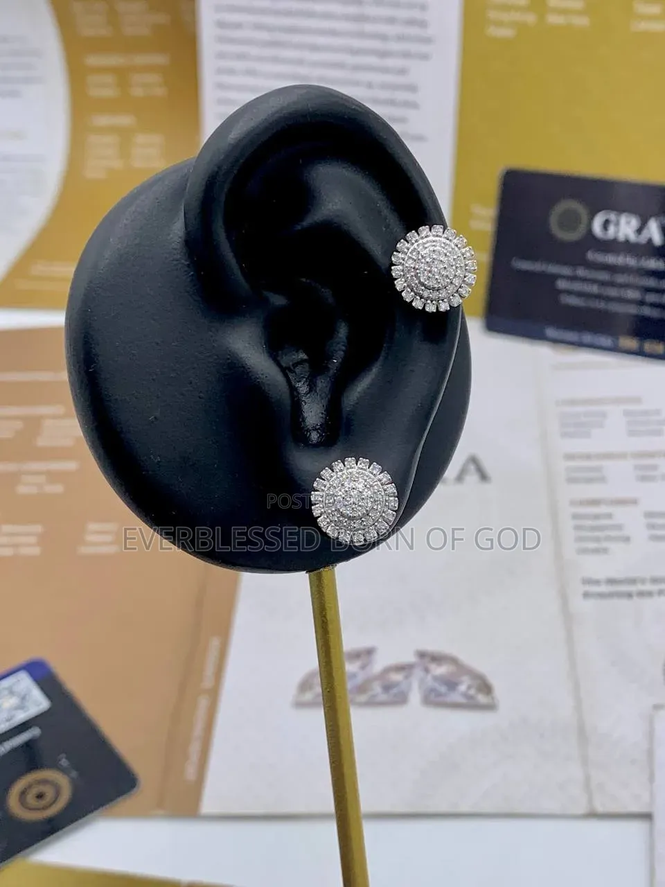 VVS Moissanite Earrings With Diamond Tester in Store