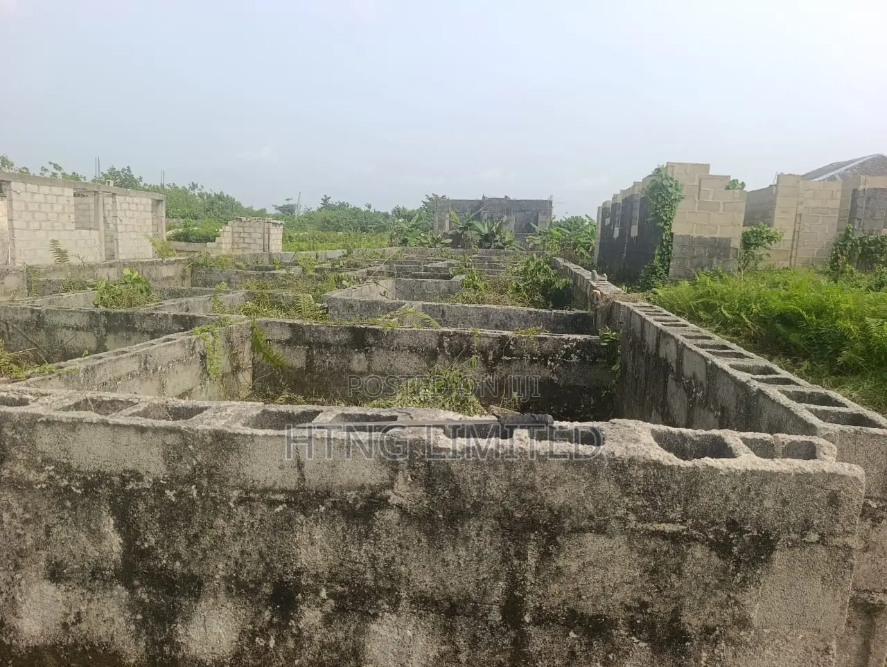 Half Plot of Land for Sale With Foundation on It