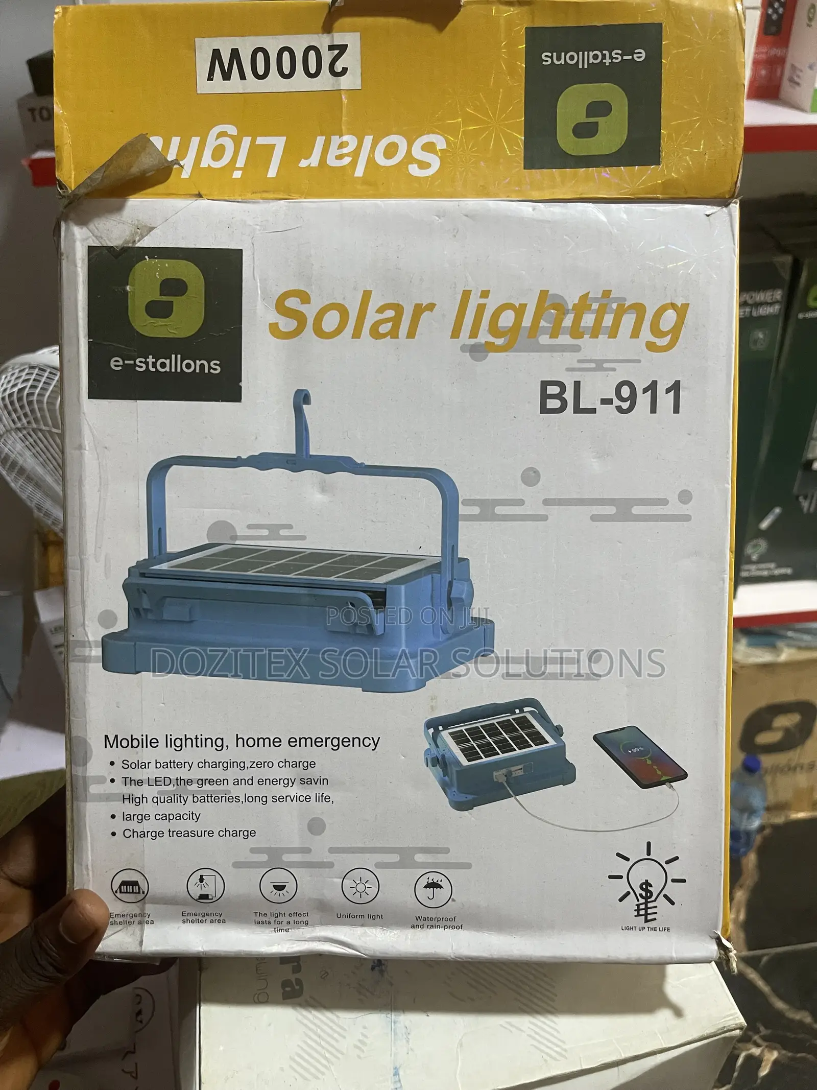 2000w Solar Emergency Floodlights (Comes With Usb)