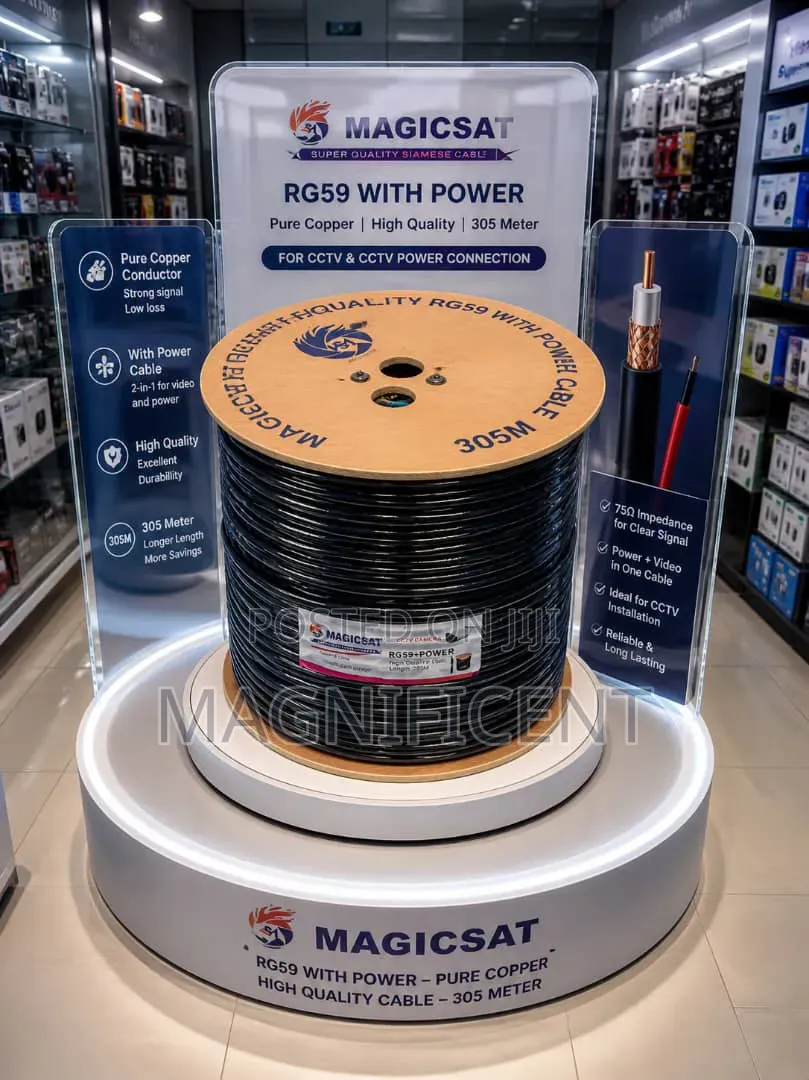 Magicsat Rg59 CCTV Cable With Power – 305m 100%Pure Copper Roll
