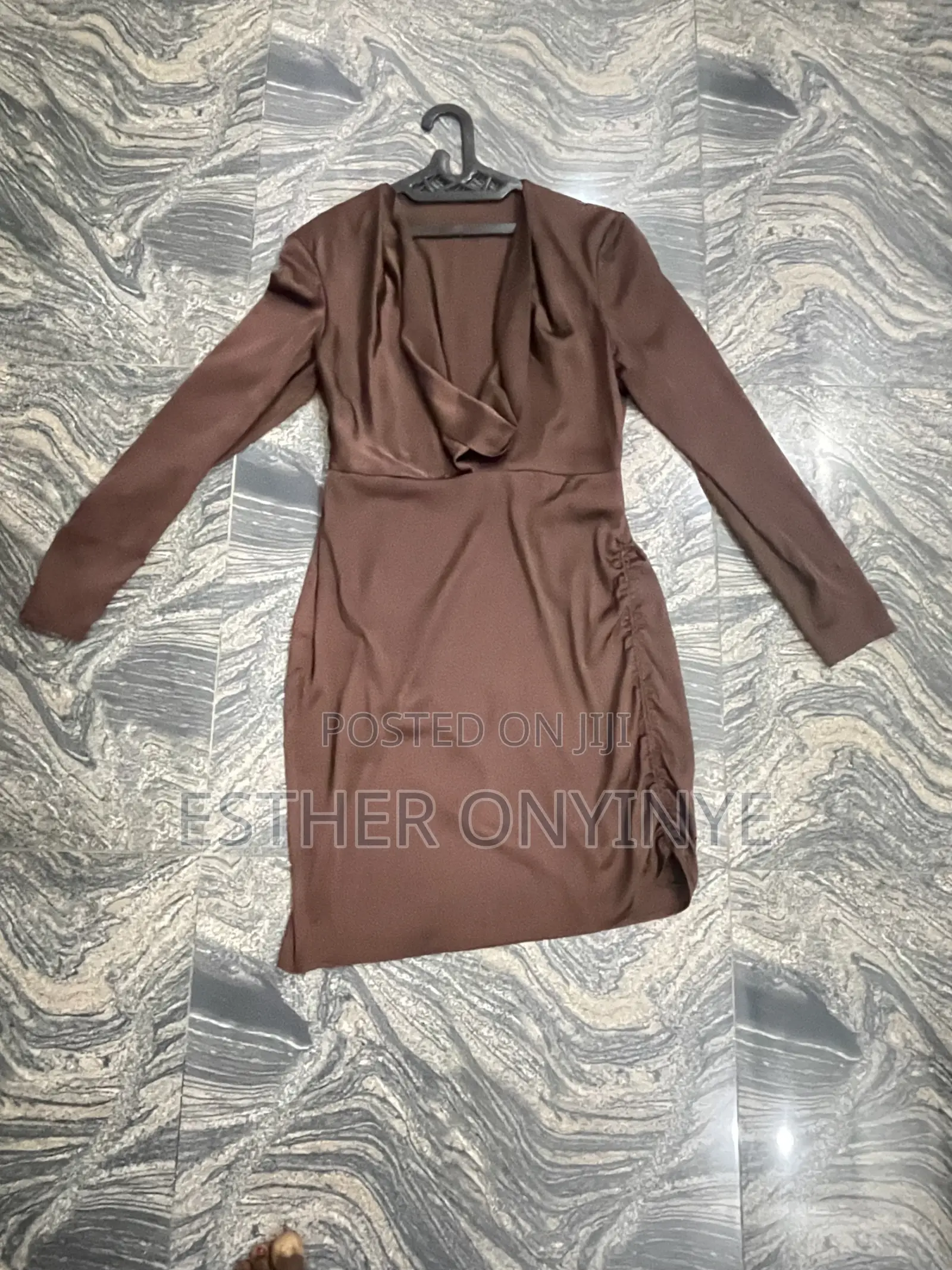 Brown Mini Party Dress