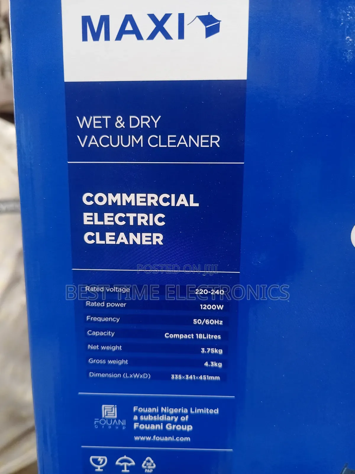 Maxi 18l Wet Dry Electric Vacuum Cleaner