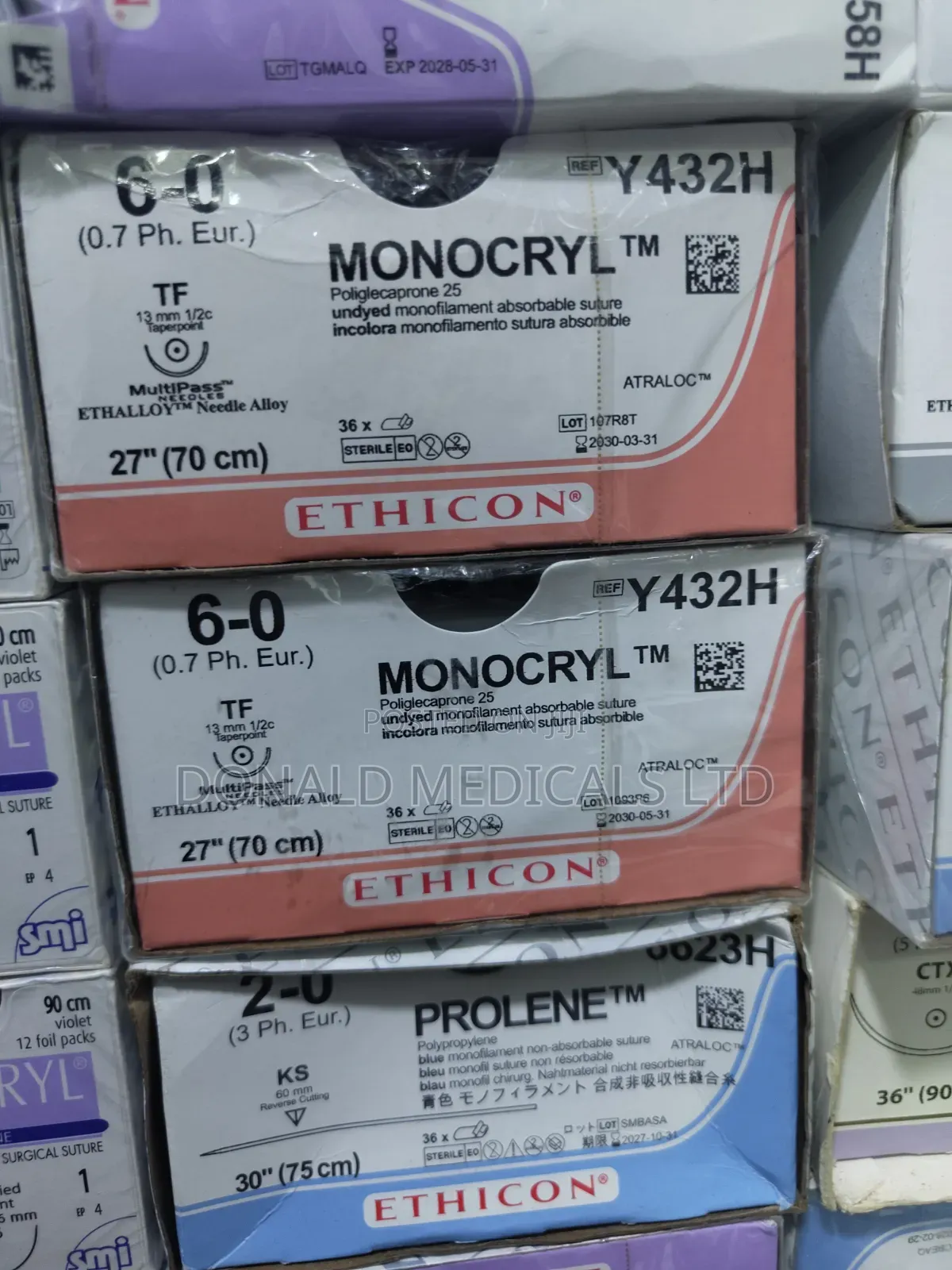 (All) Ethicon Sutures - Vicryl , Monocryl , PDS , Prolene , Ethilon.