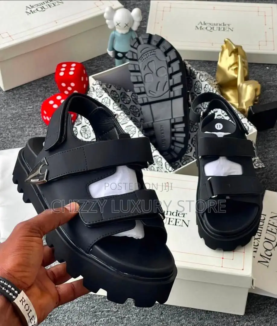 Alexander McQueen Quality Luxury Men Genuine Leather Sandals