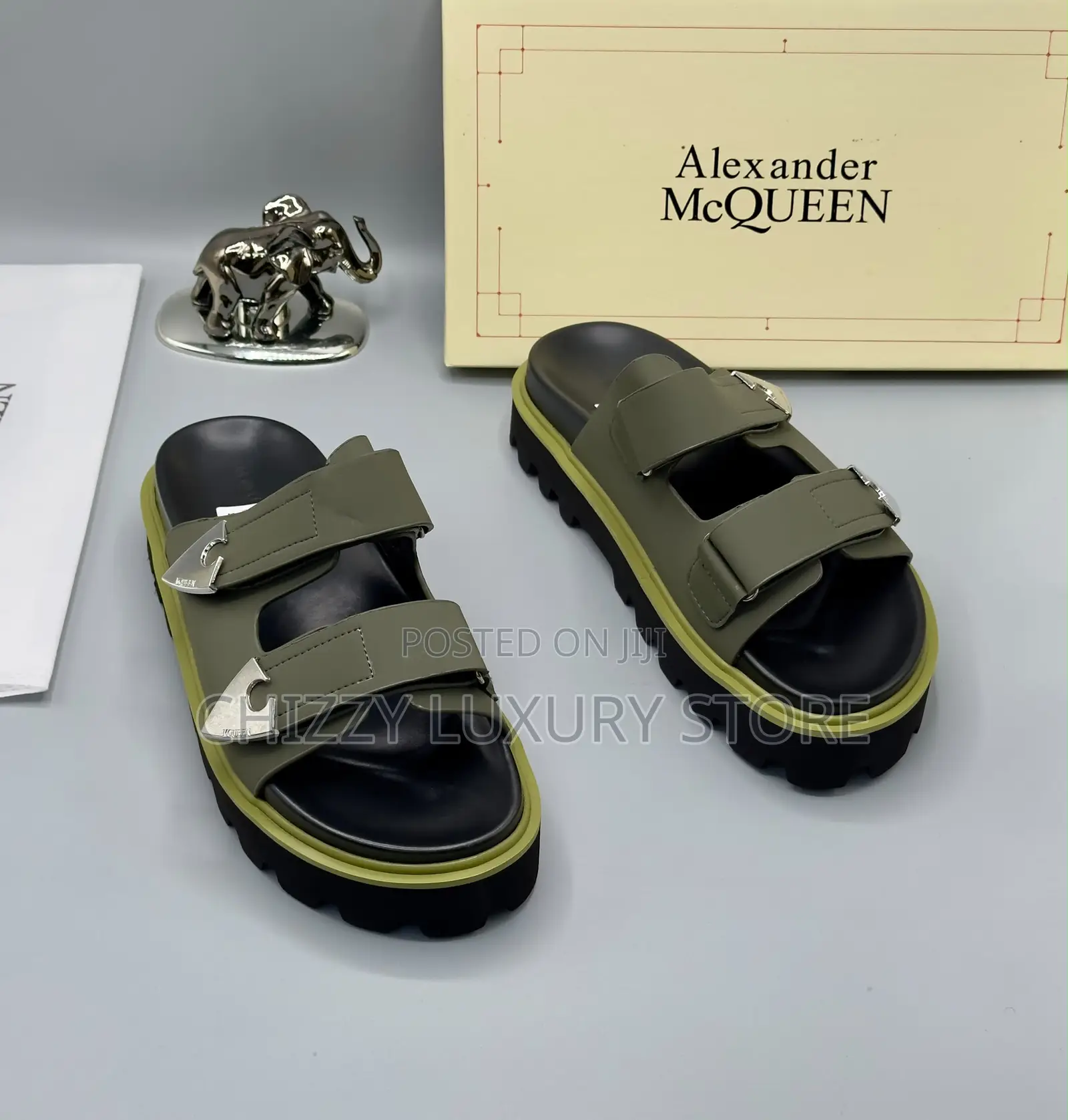 Alexander McQueen Quality Luxury Men Genuine Leather Sandals