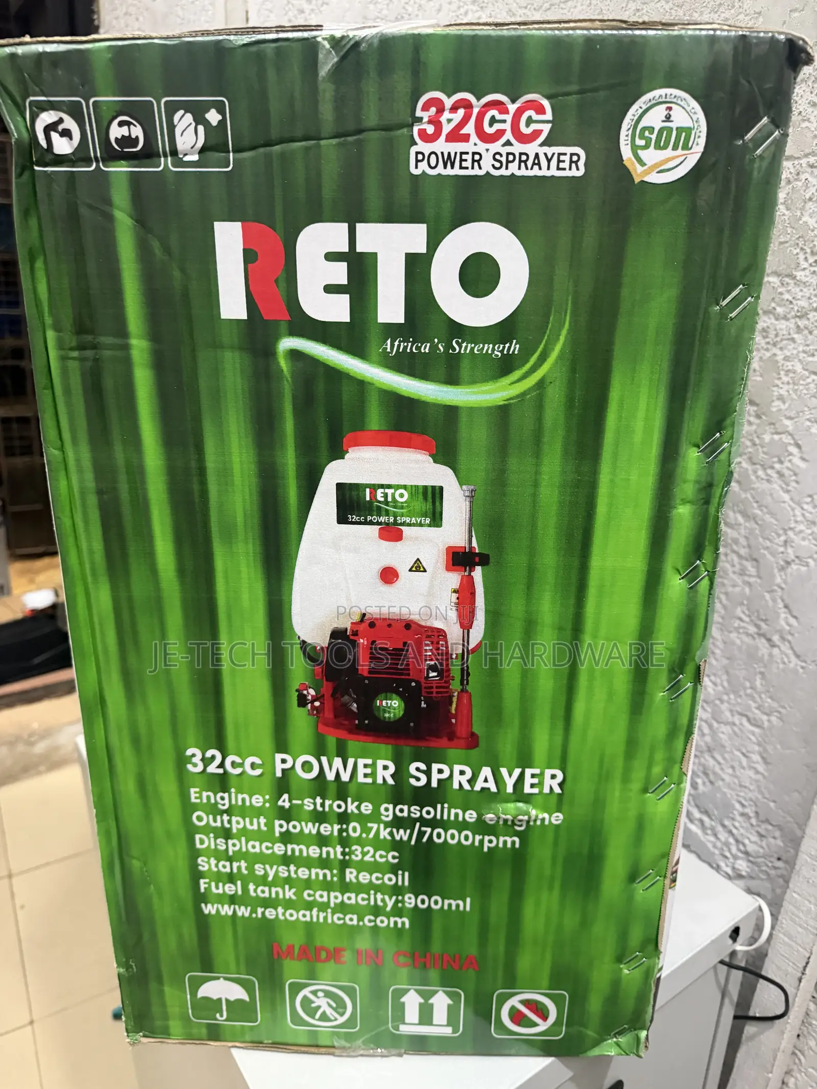 Reto 32cc Gasoline-Powered Knapsack Power Sprayer