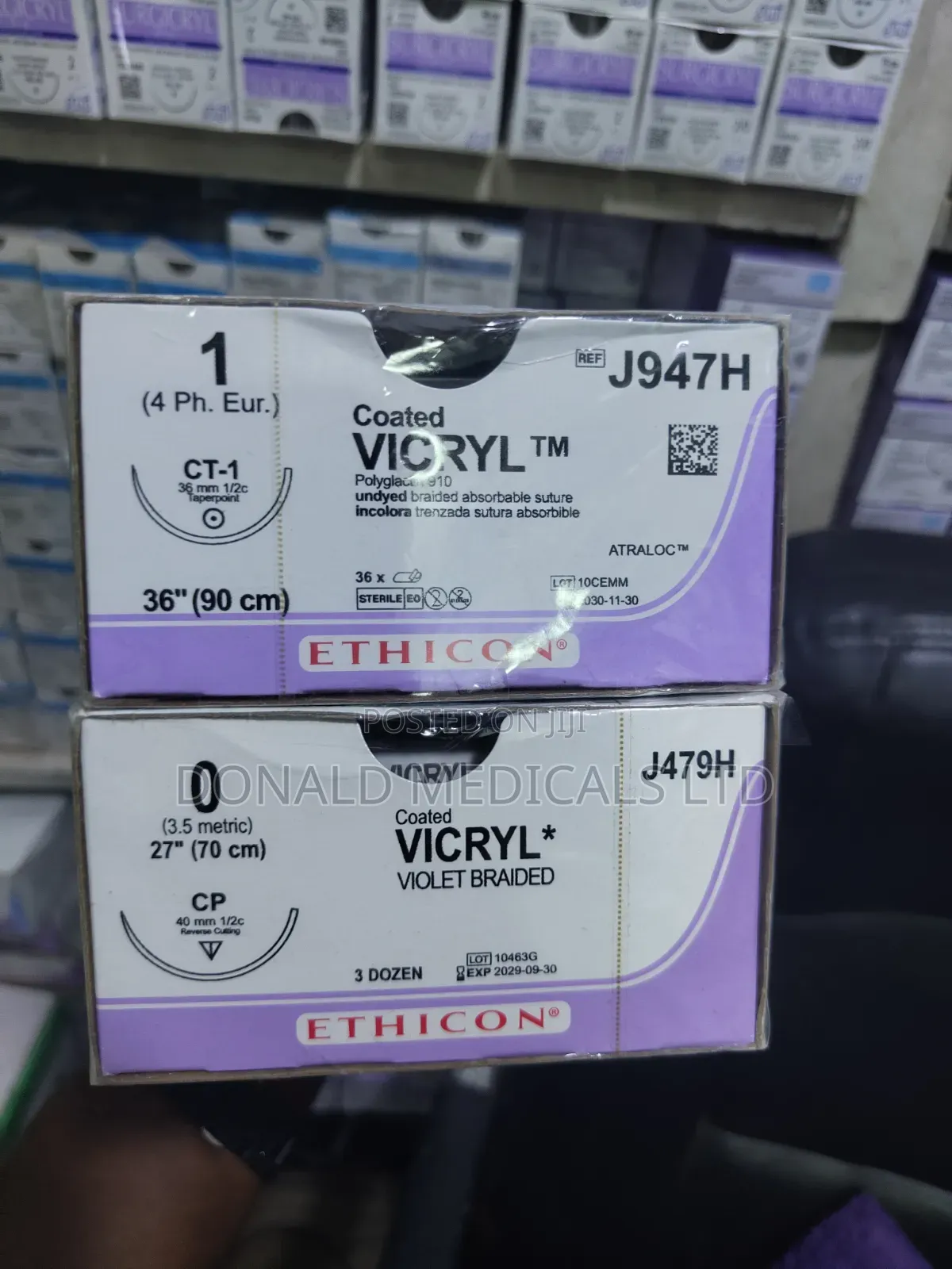 (All) Ethicon Sutures - Vicryl , Monocryl , PDS , Prolene , Ethilon.