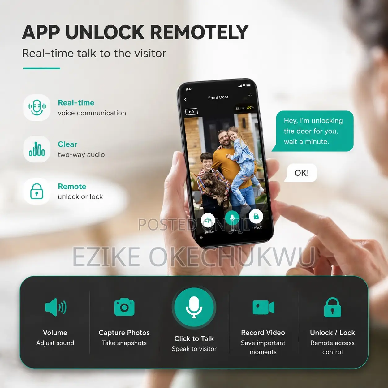 3d Face Recognition Smart Door Lock, Alexa Compatible Tuya App