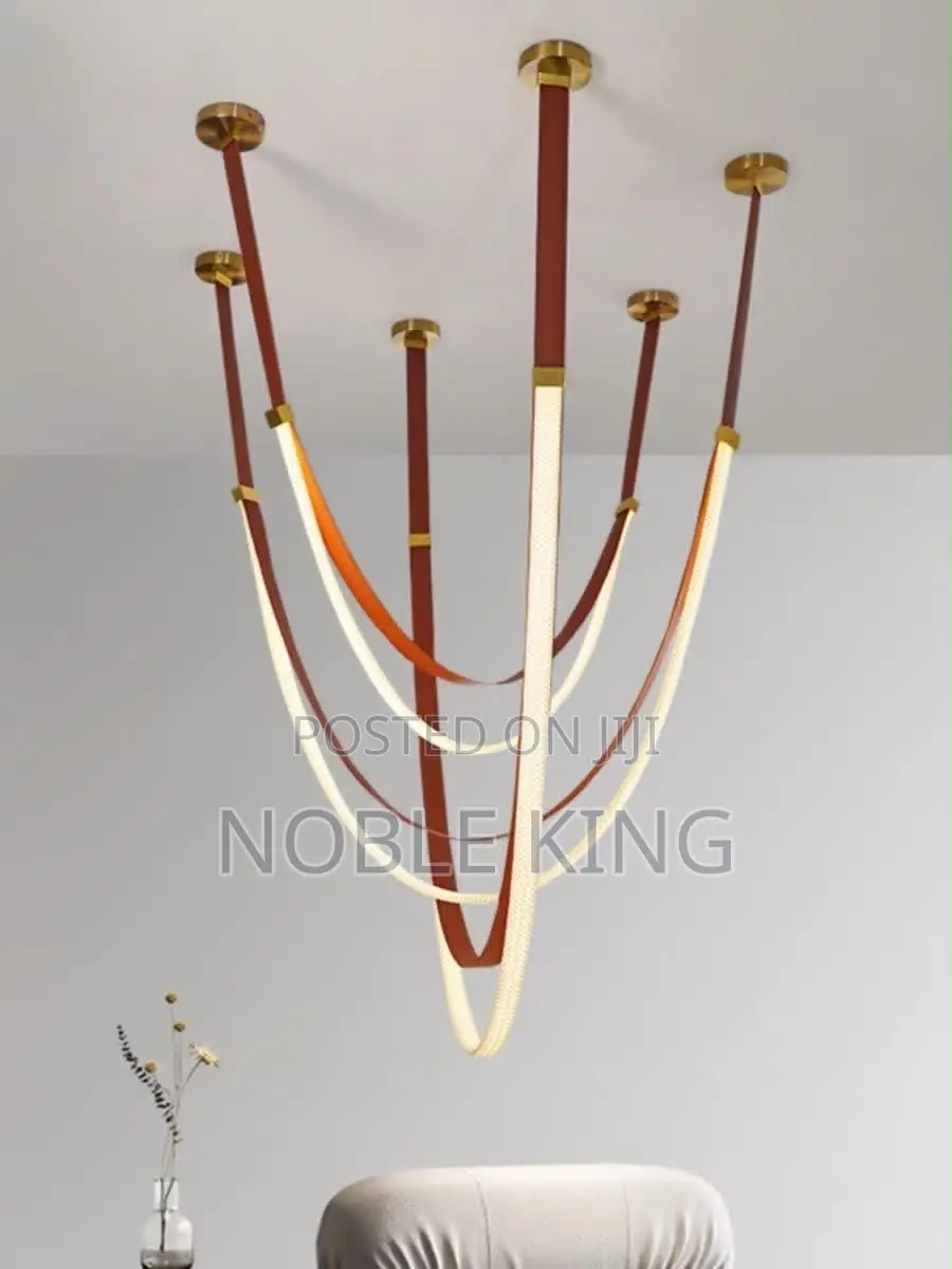 Nordic Style Belt Led Pendant Lights for Living Dining Room Bedroom