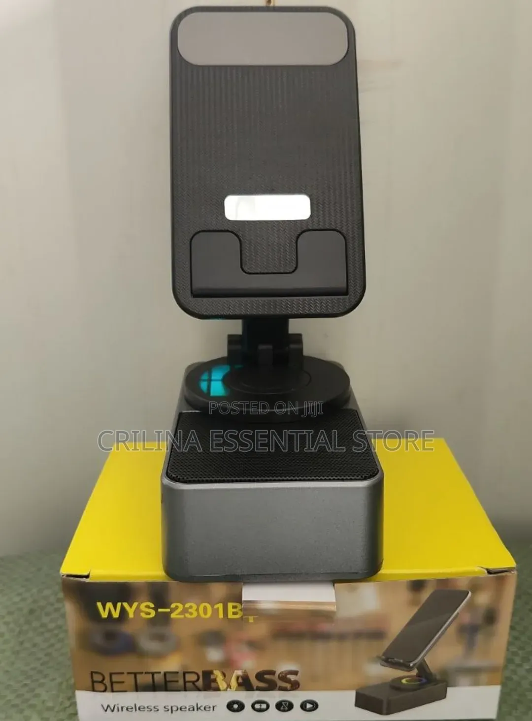 4-in-1 Phone Holder, Bluetooth Speaker, Powerbank, Shining Light
