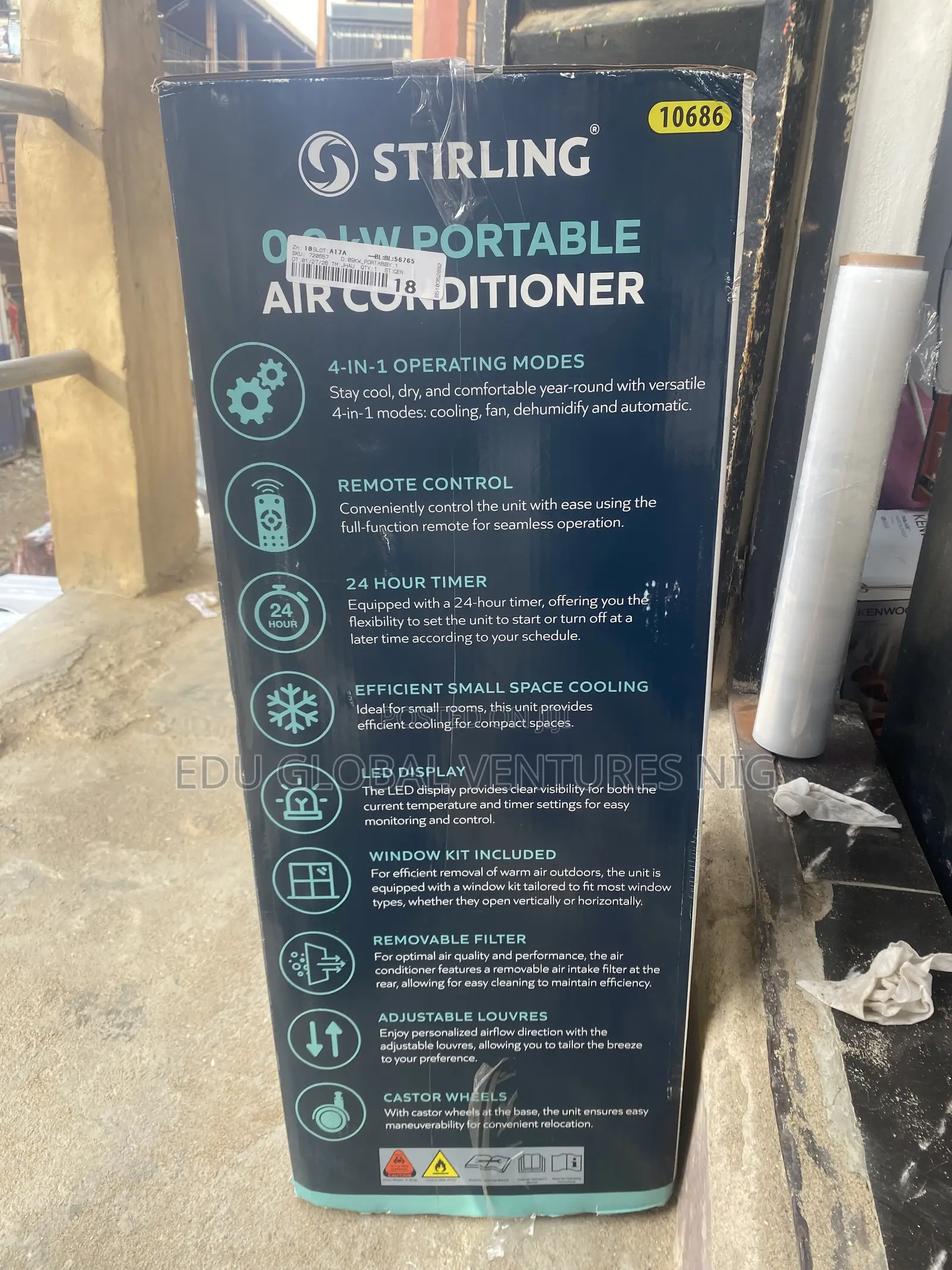 Stirling 0.9kw 4 in 1 Portable Air Condition.Which Includes Window Kit