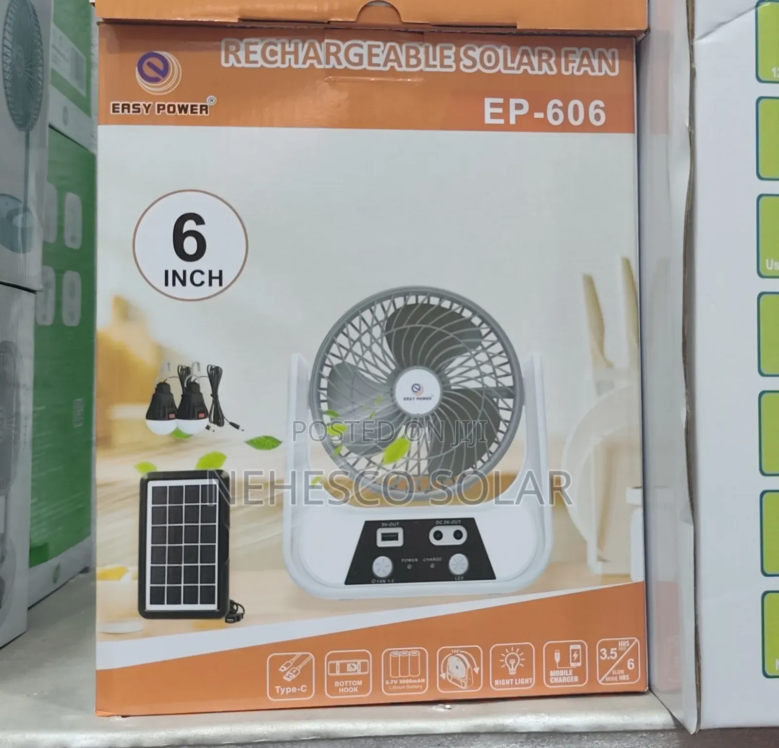Solar Rechargeable Table Fan