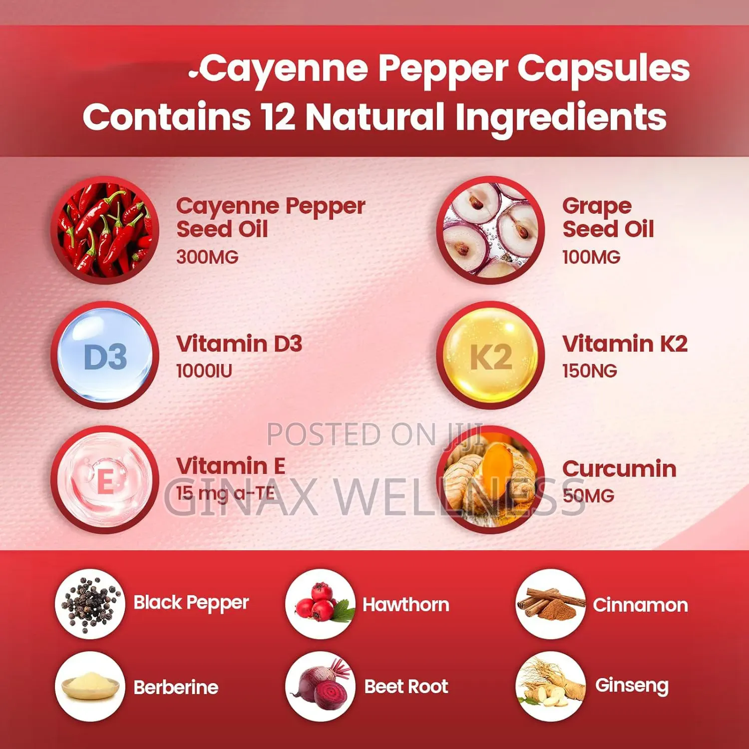 12-in-1 Cayenne Pepper Softgels for Energy, Blood Flow, and Heart