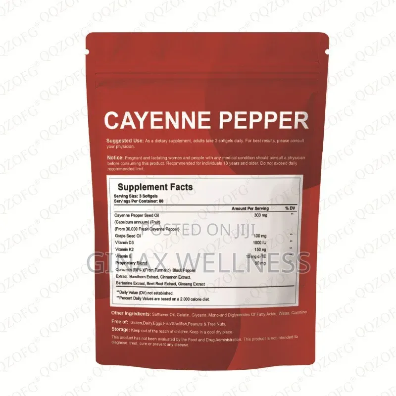 12-in-1 Cayenne Pepper Softgels for Energy, Blood Flow, and Heart