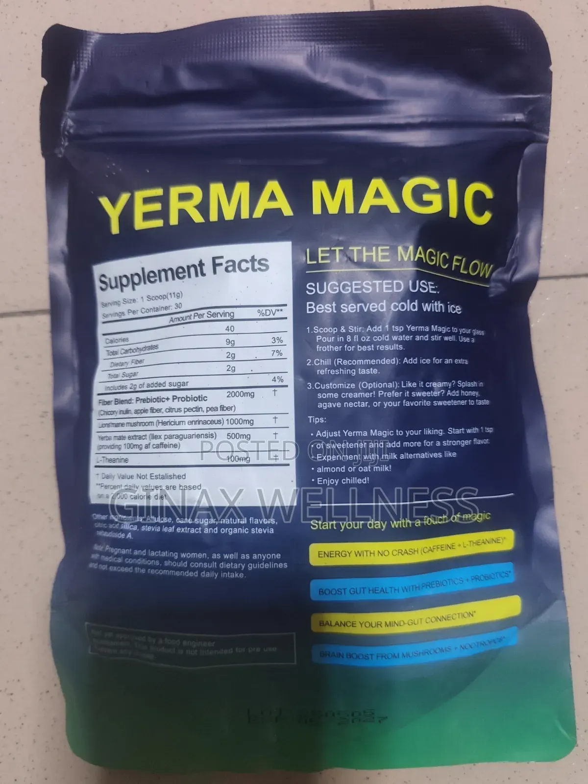 Yerma Magic Powder for Energy, Brain, Prebiotic and Probiotic (330g)