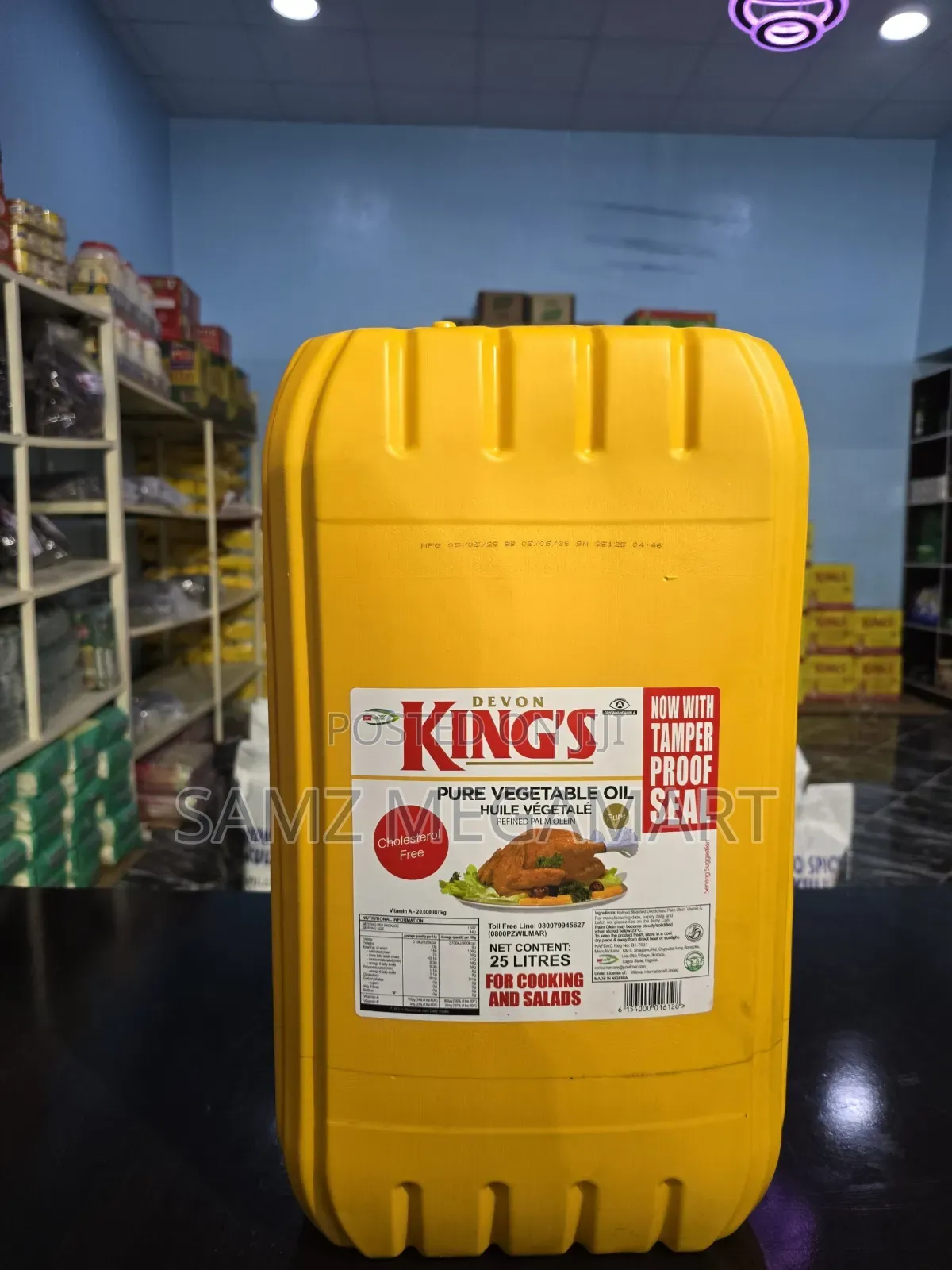 Devon King's Pure Vegetable Oil 1x25l