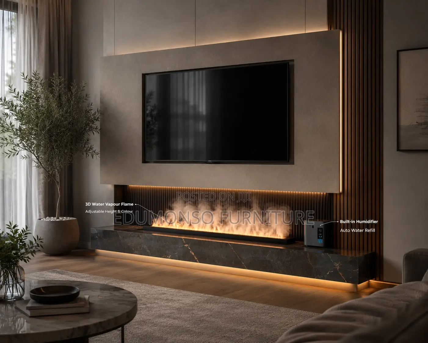 3d Water Vapour Fireplace With Humidifier 1.5 Meter