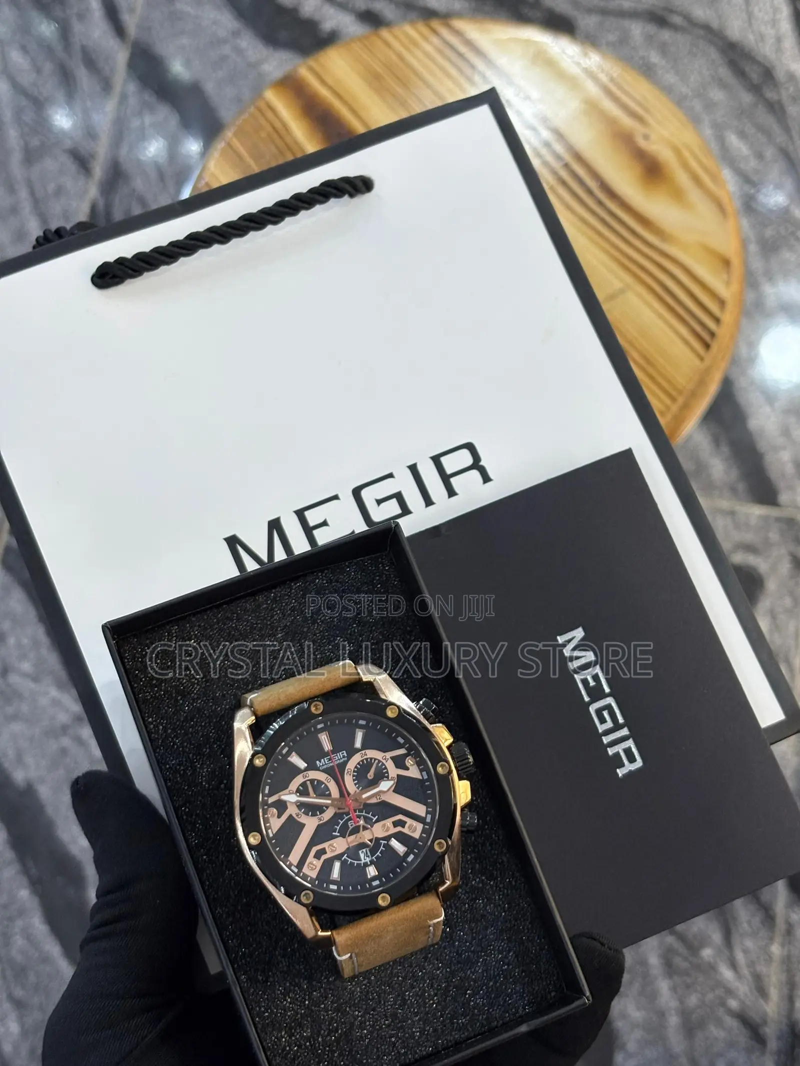 Megir Quality Men Genuine Leather Wristwatch