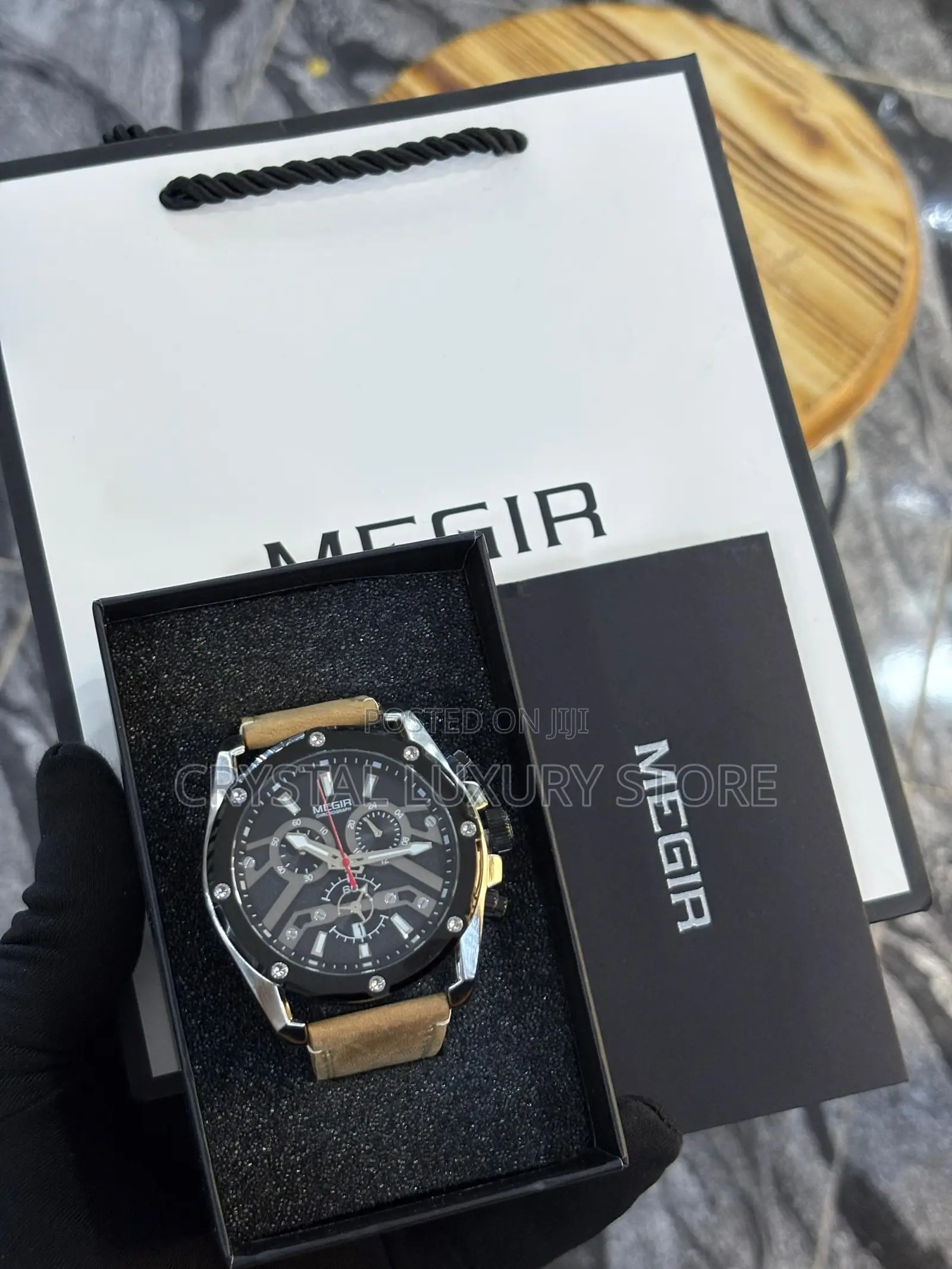 Megir Quality Men Genuine Leather Wristwatch