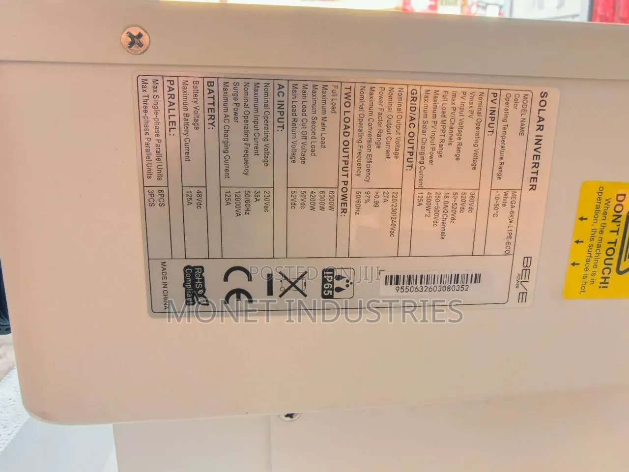 6kw 48v Beve Power Ip65 Hybrid Inverter