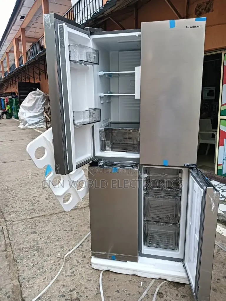 New Hisense 392l Inverter 4 Door Side by Side Fridge Bottom Freezer