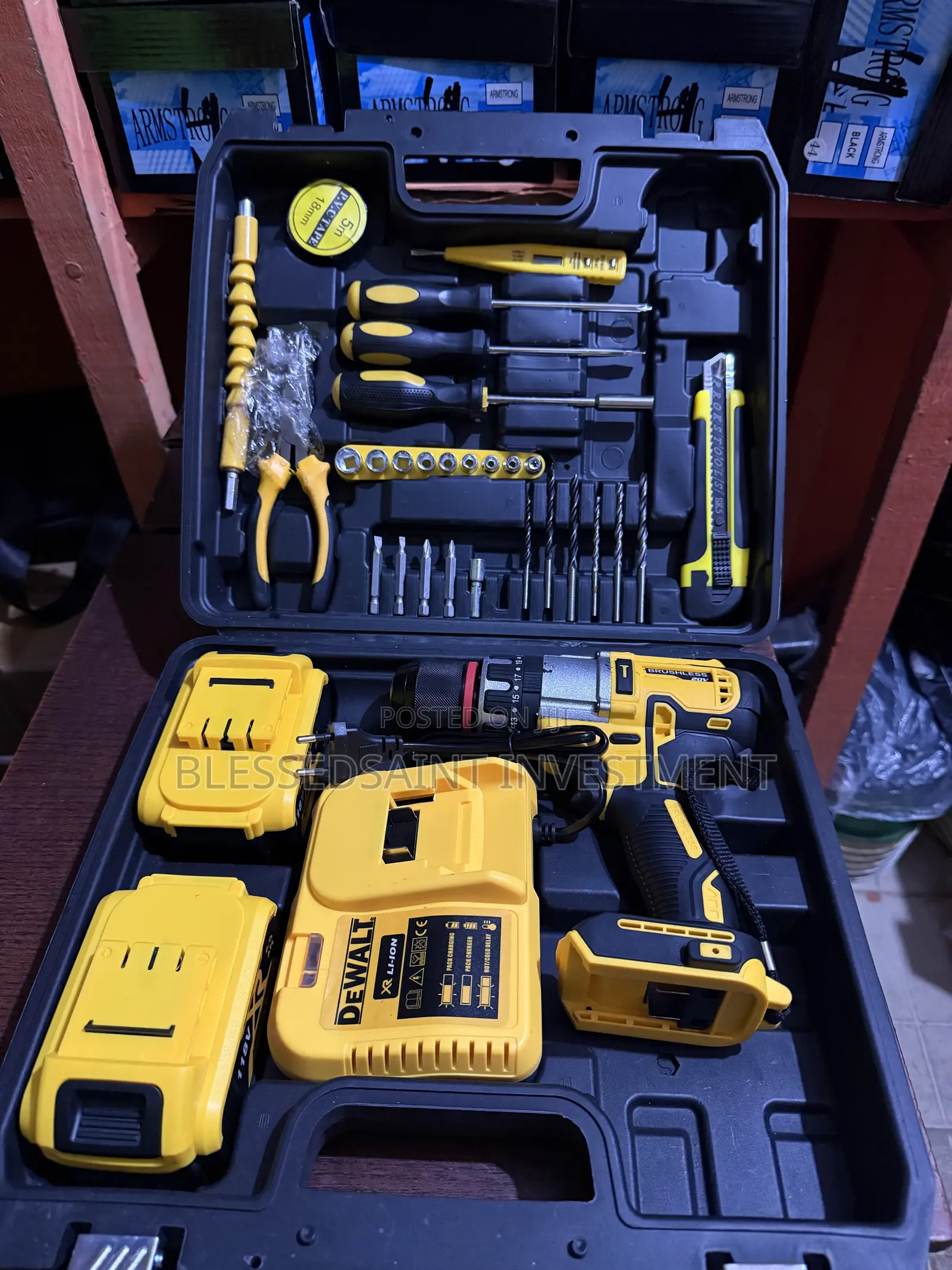 Dewalt Cordless Tools Box With Heavy Duty Drill 118volts