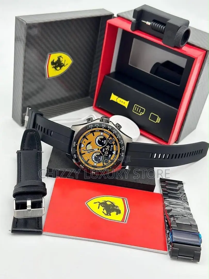 Ferrari Quality Men Rubber Strap Wristwatch